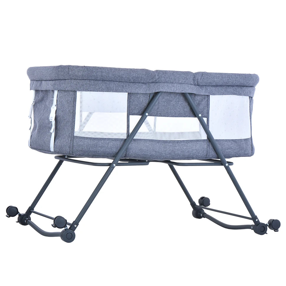 Lit de voyage bébé pliable avec matelas et roulettes silencieuses - cododo XYT-001