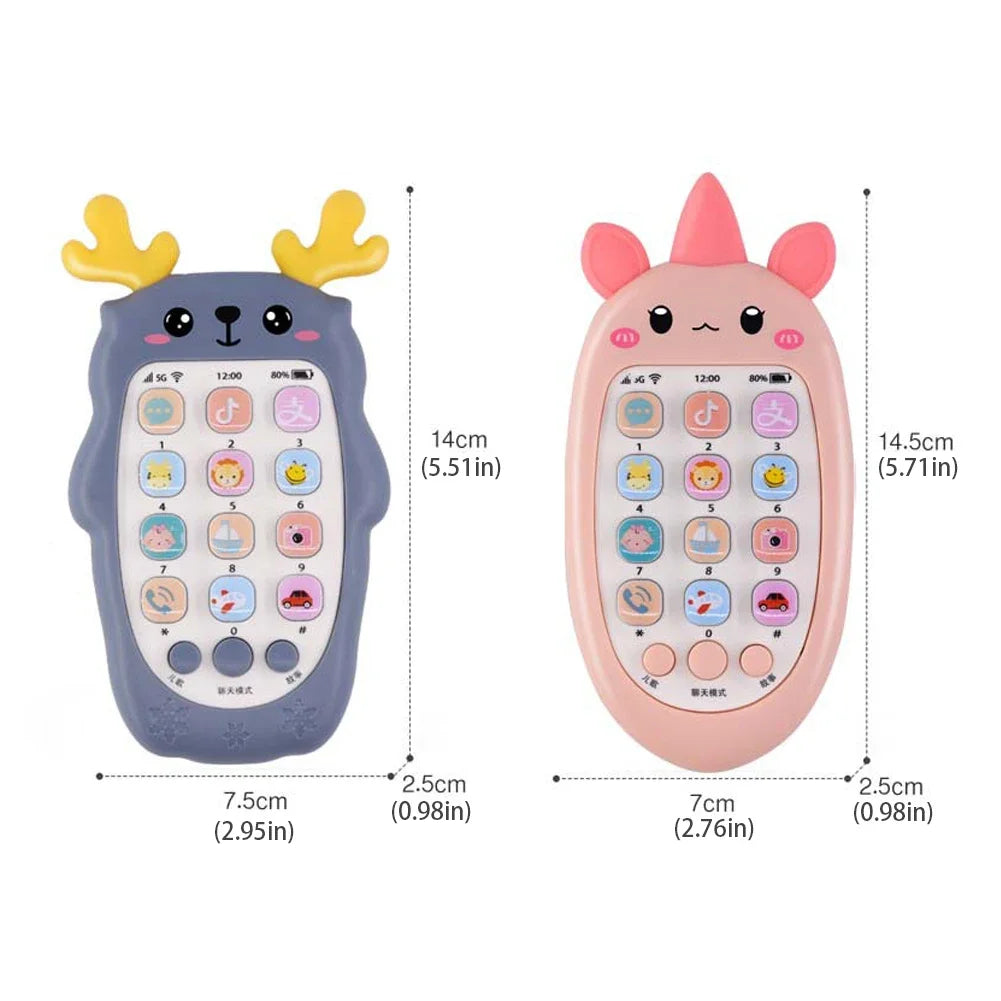 Téléphone jouet bébé bilingue avec anneau dentition et musique - jouet éducatif électronique enfant