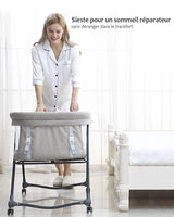 Lit de voyage bébé pliable avec matelas et roulettes silencieuses - cododo XYT-001