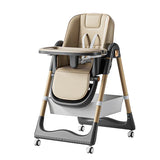 Chaise haute bébé réglable Mybooni — Pliable hauteur ajustable avec roulettes