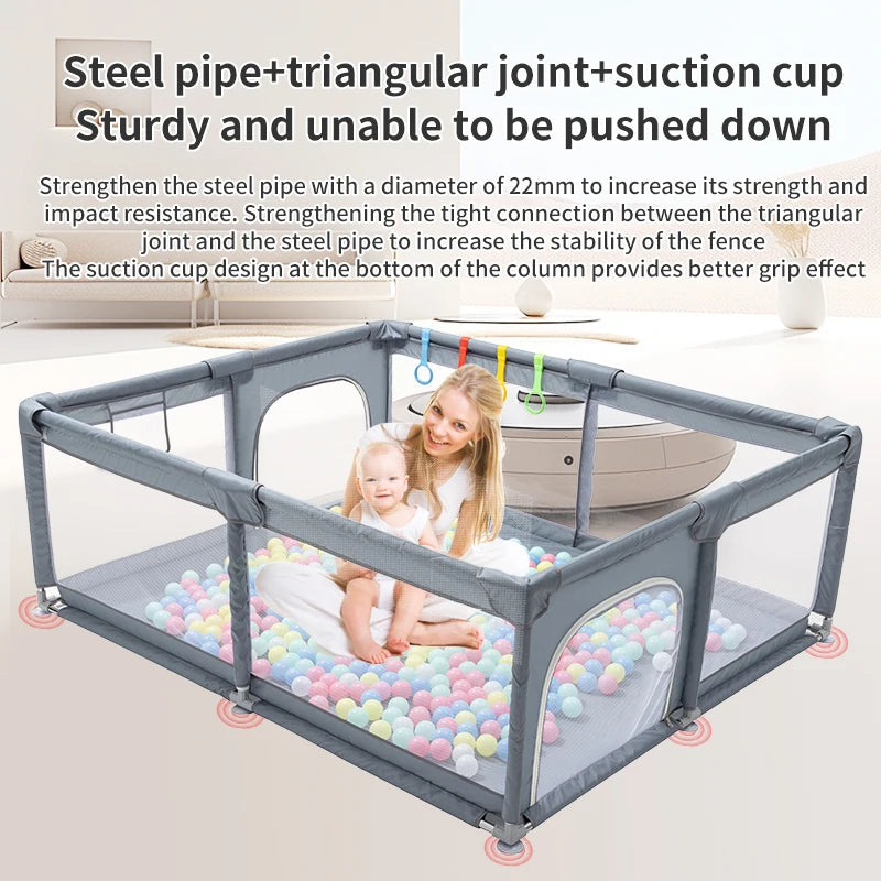 Parc bébé sécurisé grande taille Mybooni — Aire de jeu piscine à balles 0-6 ans