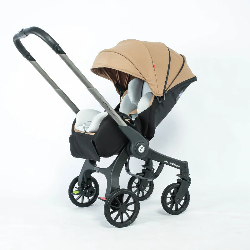 Poussette 4-en-1 multifonctionnelle pliable avec siège auto bébé EU Stock