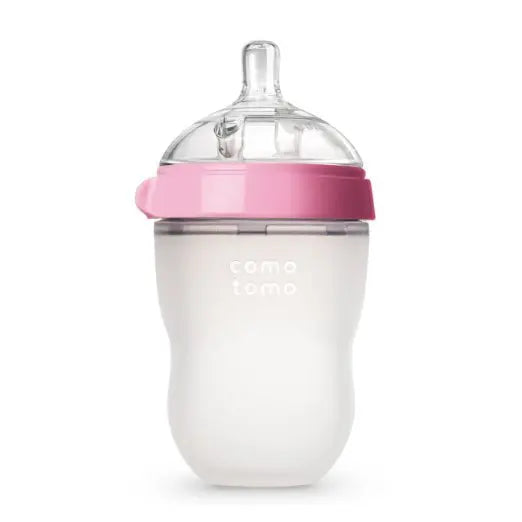 Lot 2 biberons bébé sans BPA silicone vert/rose - biberon enfant 5 oz et 8 oz