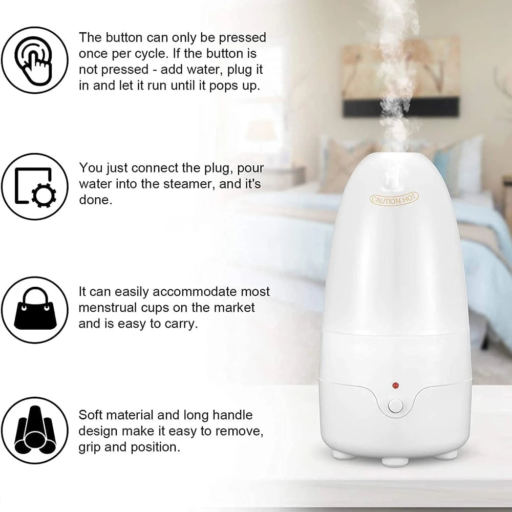 Stérilisateur vapeur portable Mybooni — Tétines et coupes menstruelles