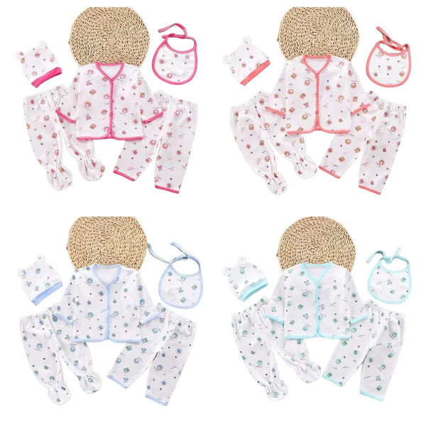 Coffret sous-vêtements bébé 5 pièces Bouni — Haut, pantalons, bavoir et bonnet