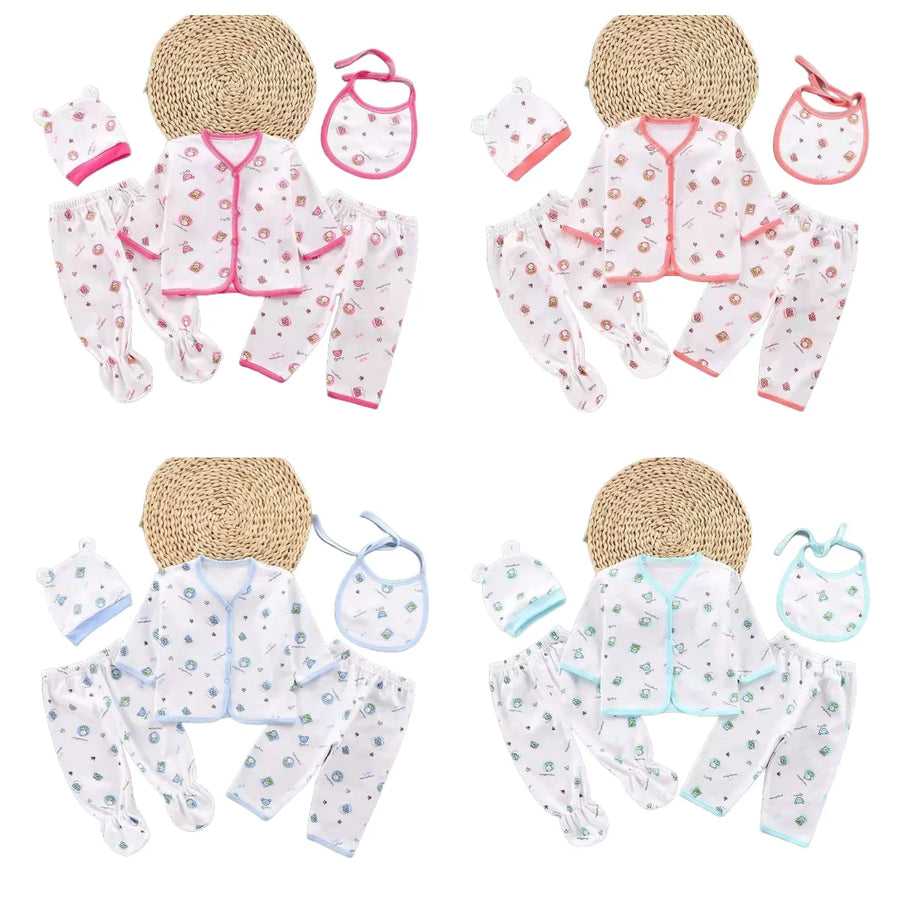 Coffret sous-vêtements bébé 5 pièces Bouni — Haut, pantalons, bavoir et bonnet