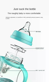 Biberon silicone anti-chute avec paille et poignée isolante