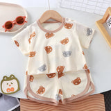 Ensemble été enfant 2 pièces cartoon coton - t-shirt + short fille garçon 0-4 ans