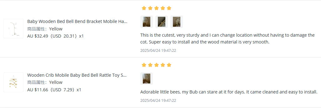 Mobile lit bébé bois feutrine ours cartoon - carillon musical avec support berceau