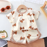 Ensemble été enfant 2 pièces cartoon coton - t-shirt + short fille garçon 0-4 ans