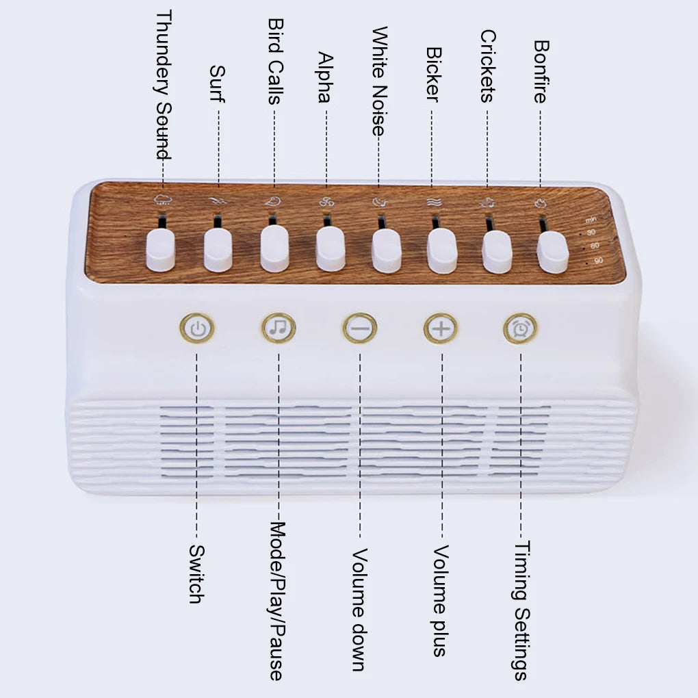 Machine à bruit blanc bébé 8 sons Mybooni — Enceinte Bluetooth portable aide au sommeil