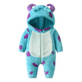 Combinaison bébé hiver polaire à capuche cornes - grenouillère chaude épaisse garçon/fille 0-3 ans