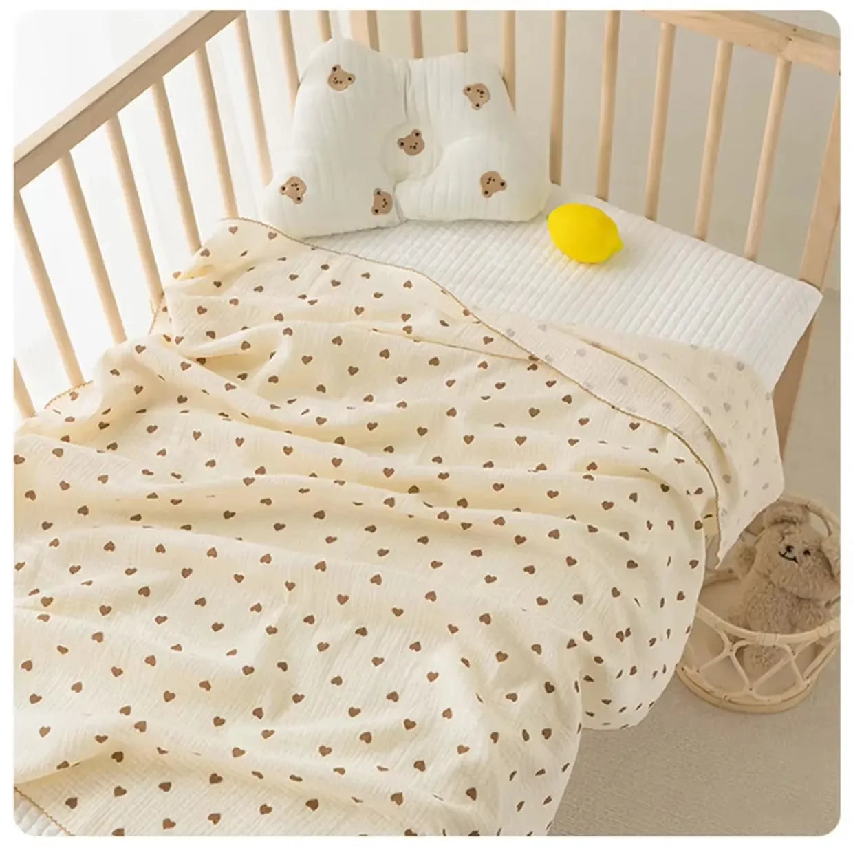 Couverture mousseline coton été pour nouveau-né