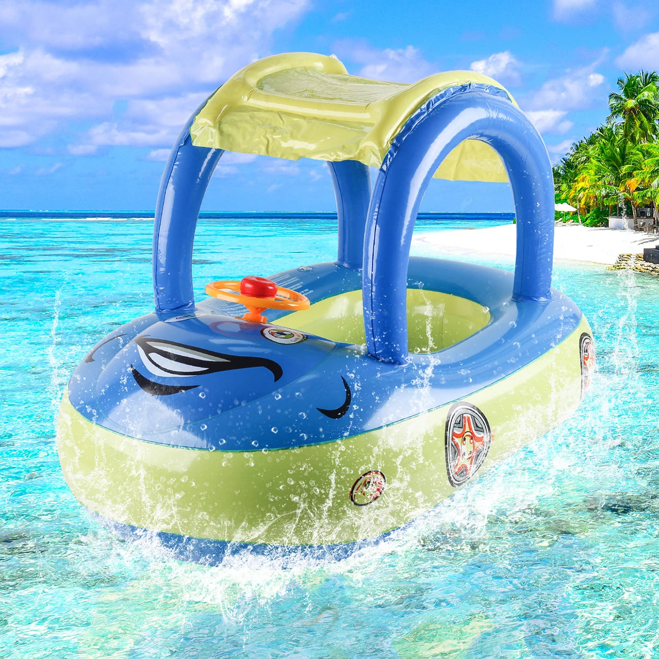 Bouée piscine forme voiture Mybooni — Pour bébé et enfant 4-6 ans