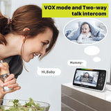 Babyphone vidéo Babystar 5 pouces PTZ télécommande - audio bidirectionnel VOX berceuses bébé