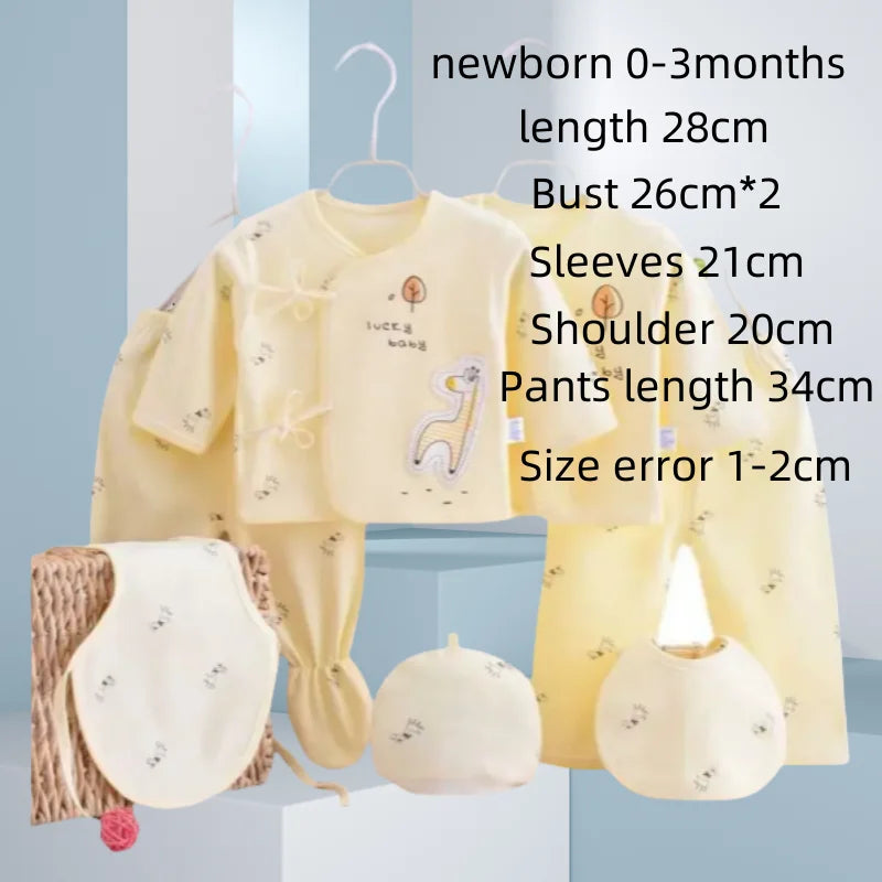 Coffret vêtements bébé 7 pièces printemps Bouni — T-shirts, pantalon et bonnet coton