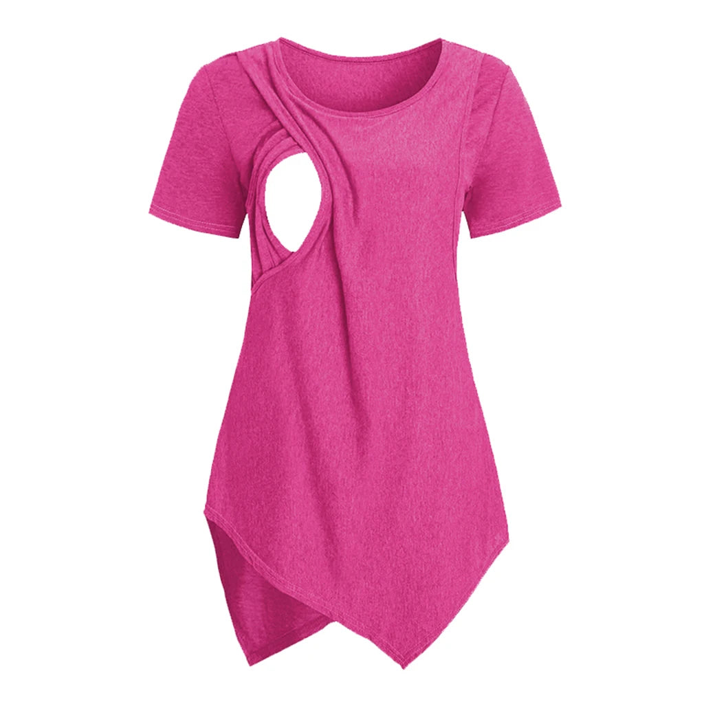 Haut allaitement maternité doux casual manches courtes - t-shirt infirmière femme enceinte été