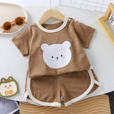 Ensemble été enfant 2 pièces cartoon coton - t-shirt + short fille garçon 0-4 ans