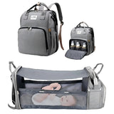 Sac à langer gris transformable pour bébé
