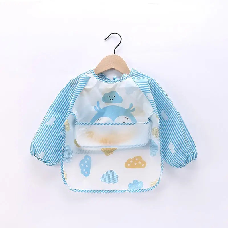 Bavoir tablier imperméable bébé manches longues - smock alimentation enfant plastron bavette vêtement