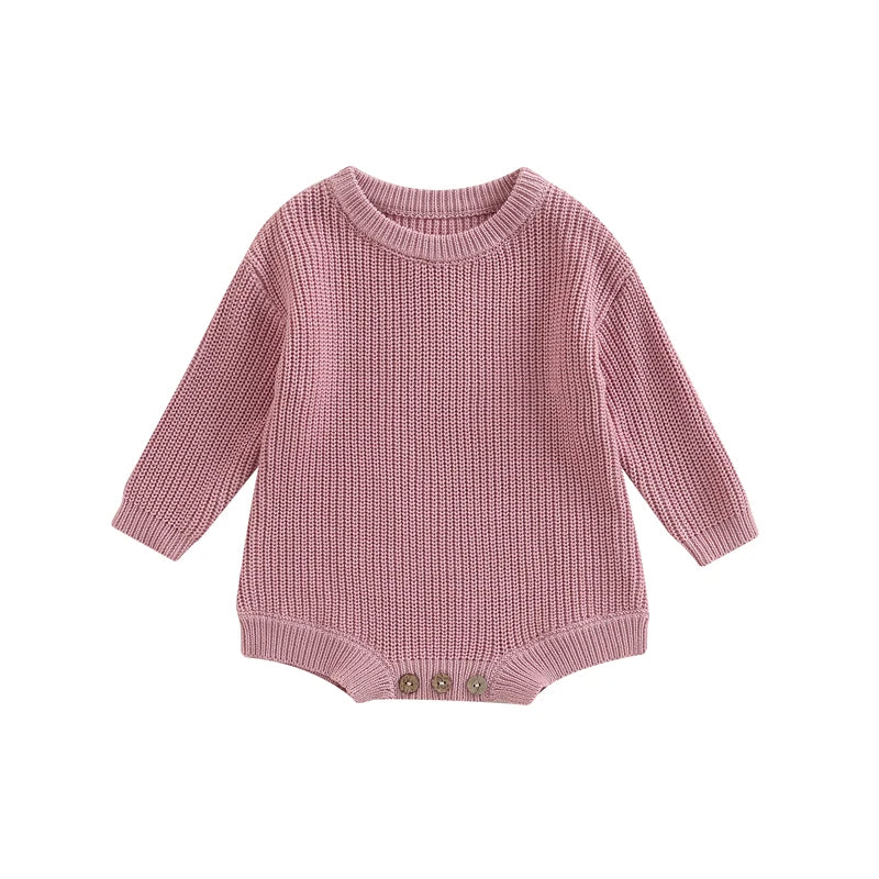 Combinaison tricot nouveau-né printemps-automne - grenouillère pull casual garçon fille 0-2 ans