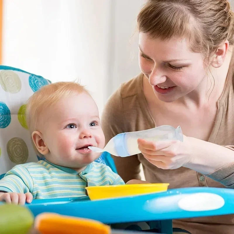 Biberon avec cuillère silicone Mybooni — Set alimentation bébé et tout-petit