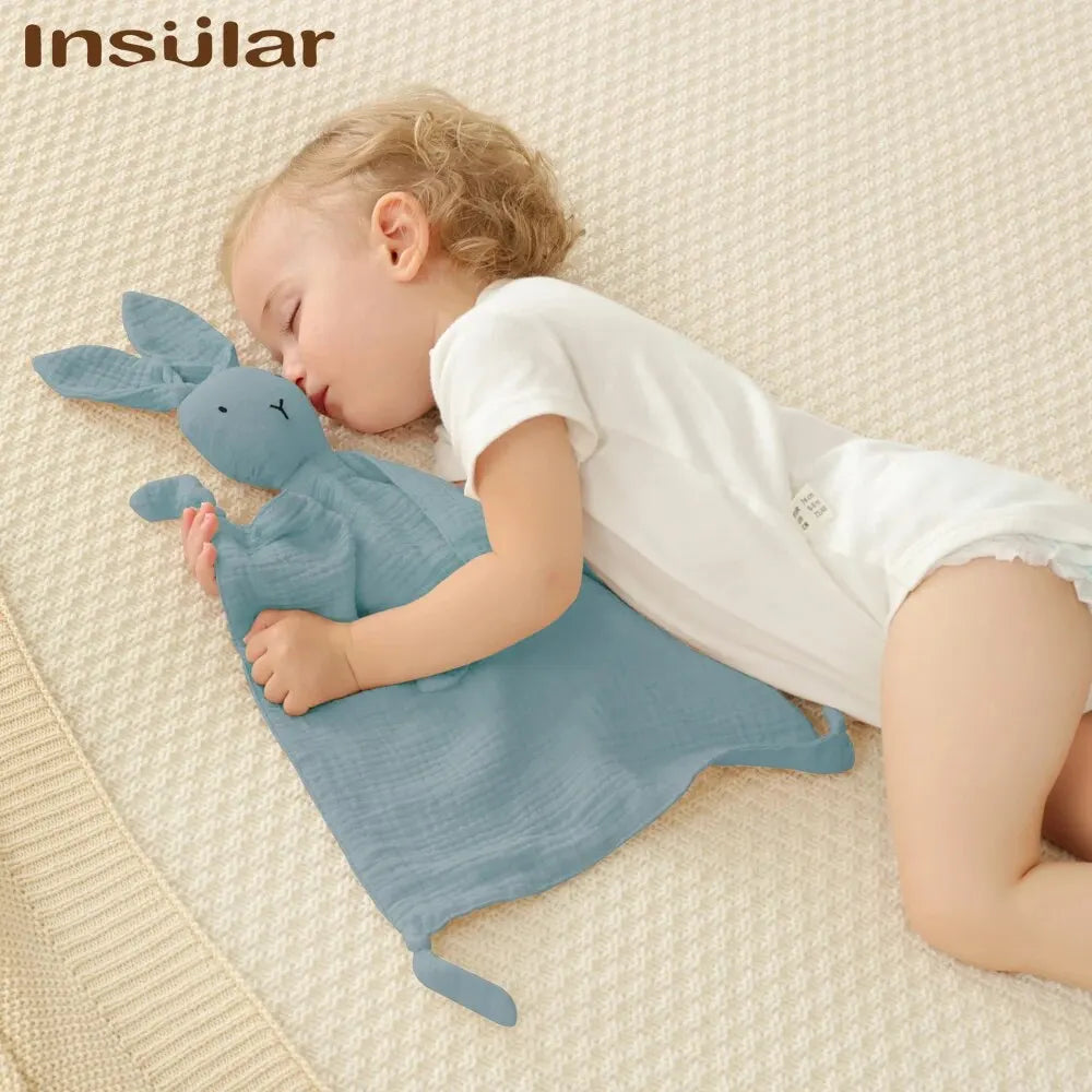Serviette confort bébé mousseline coton - doudou bandana nouveau-né jouet éveil apaisement sommeil