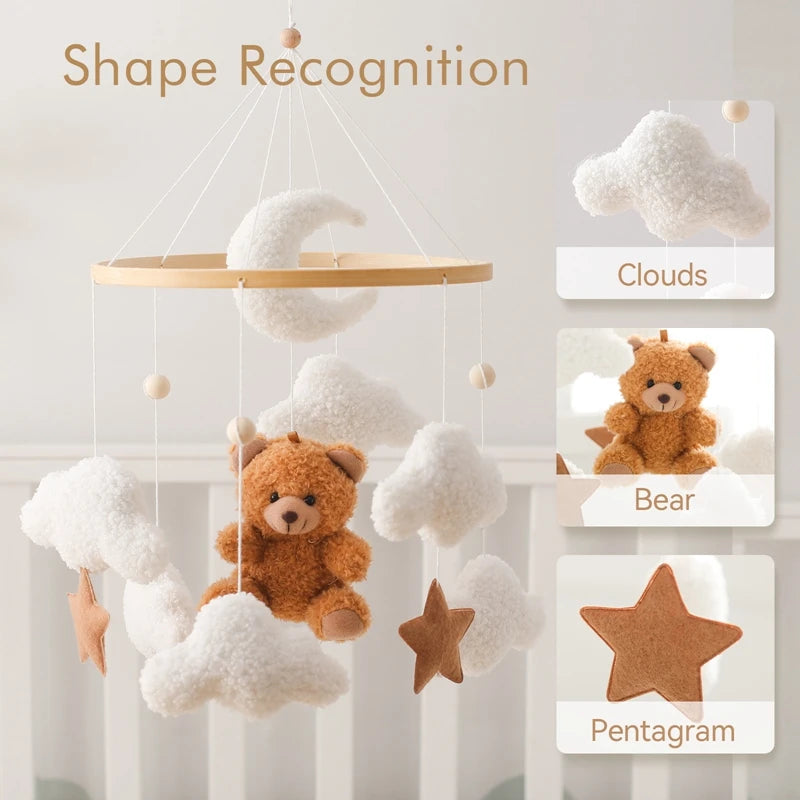 Mobile musical bois lit bébé Mybooni — Hochet suspendu boîte à musique