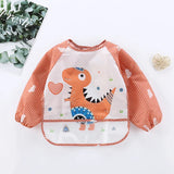 Bavoir tablier imperméable bébé manches longues - smock alimentation enfant plastron bavette vêtement