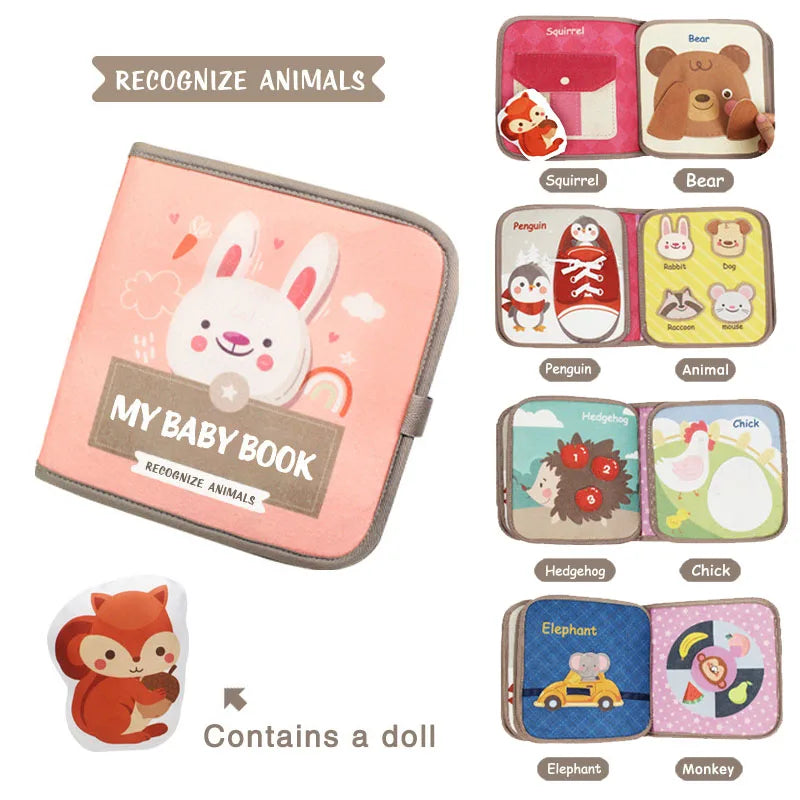 Busy book Montessori 3D feutrine Mybooni — Activités motrices livre sensoriel