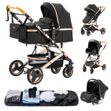 Poussette 3-en-1 multifonction Mybooni — Nacelle pliable légère