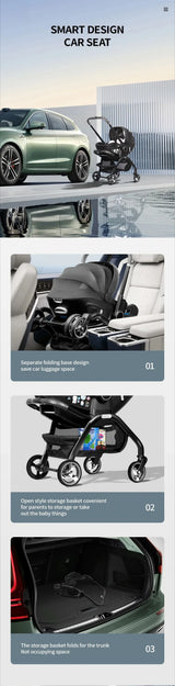 Poussette 4-en-1 Bouni — siège auto intelligent intégré