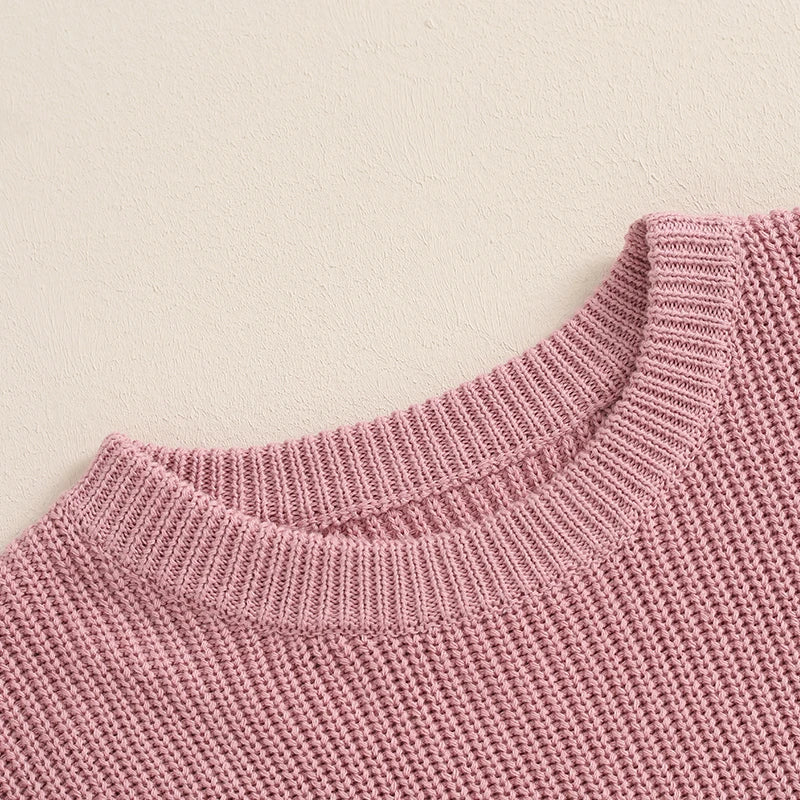 Pull tricoté assorti famille Mybooni — Mère et enfant broderie lettre