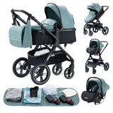 Poussette 3-en-1 multifonction Mybooni — Nacelle pliable légère