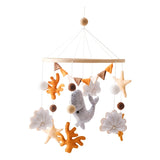 Mobile lit bébé bois feutrine ours cartoon - carillon musical avec support berceau