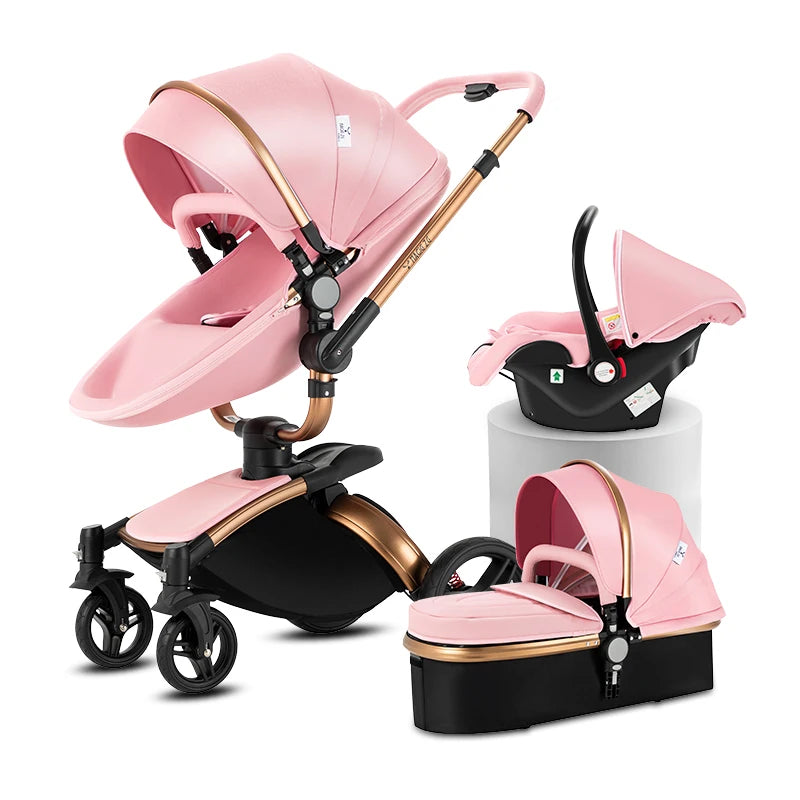 Poussette de luxe 3-en-1 Bouni — Avec siège auto pour nouveau-né