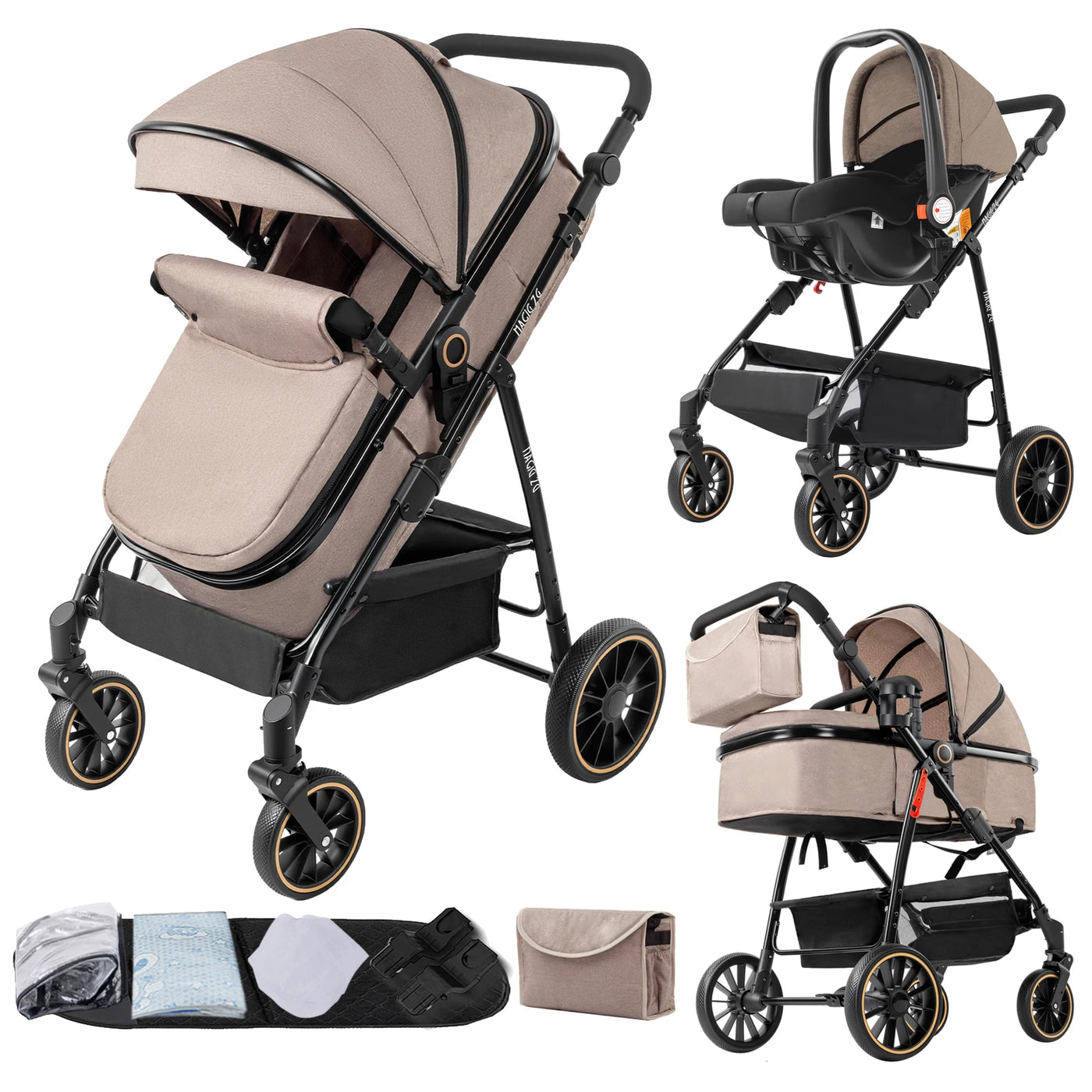 Système voyage 3-en-1 Mybooni — Siège auto harnais sécurité nouveau-né