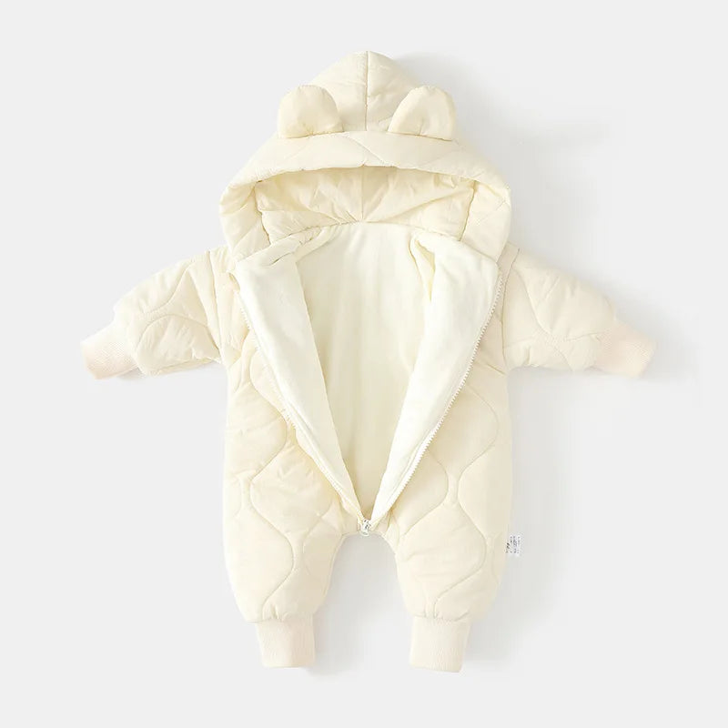 Combinaison hiver bébé fourrure intérieure - grenouillère ourson chaud 0-12 mois