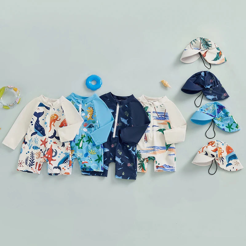 0-5Years Kids Boy Rash Guard Swimsuits Shark Pr — vue complémentaire 2