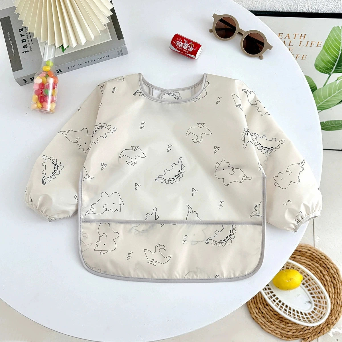 Bavoir imperméable manches longues Mybooni — Tablier repas protection vêtements