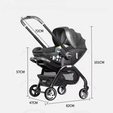 Poussette 3-en-1 portable Bouni — Nacelle nouveau-né et siège auto