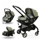 Poussette 3-en-1 portable nacelle bébé siège auto de luxe pliable