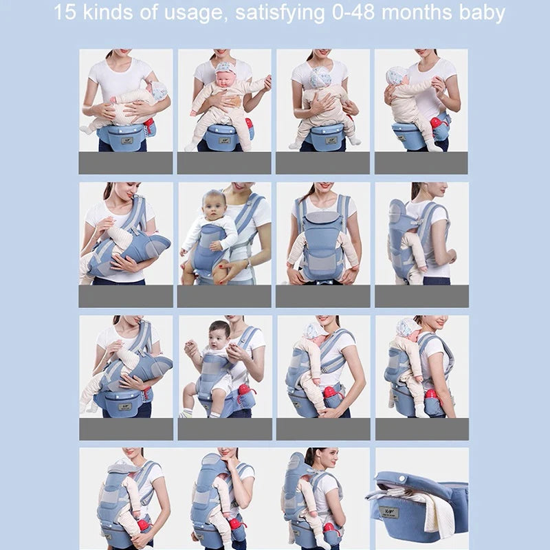 Porte-bébé ergonomique nouveau-né sac à dos - siège hanches face avant kangourou écharpe voyage