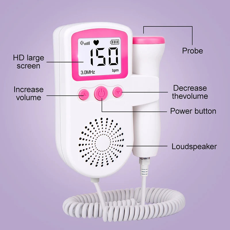 Doppler fœtal 3.0MHz Mybooni — Moniteur cardiaque anténatal usage domicile