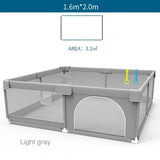 Parc bébé IMBABY gris clair - enclos bébé aire de jeux barrière sécurité enfant ball box
