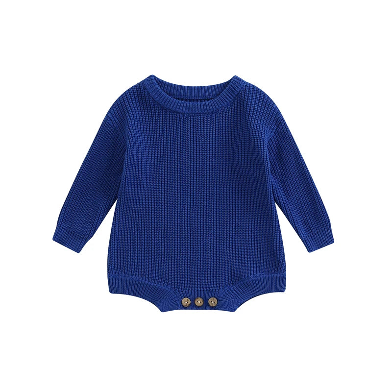 Combinaison tricot nouveau-né printemps-automne - grenouillère pull casual garçon fille 0-2 ans