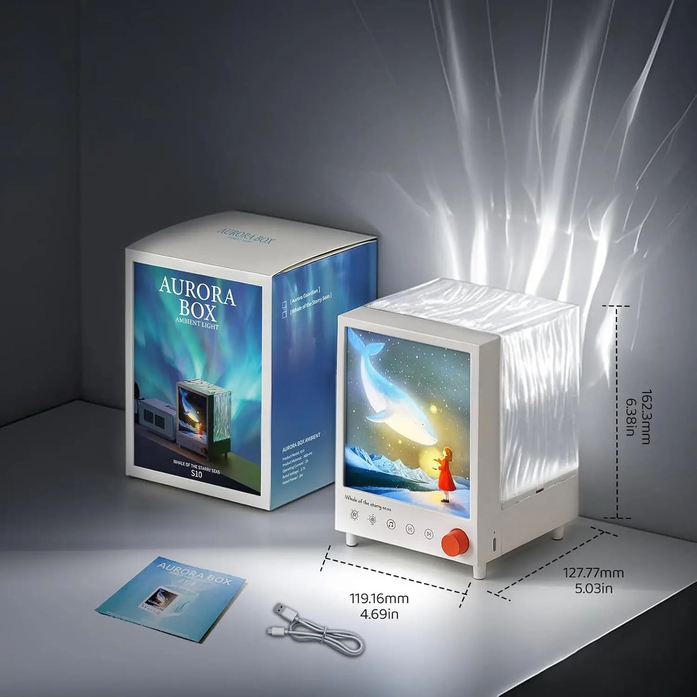 Projecteur aurore boréale Mybooni — Enceinte Bluetooth lumières étoiles chambre bébé