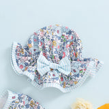 Maillot de bain anti-UV fille Mybooni — Volants imprimé floral avec chapeau