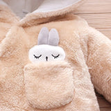 Combinaison bébé automne-hiver peluche chaud - grenouillère cartoon chien/lapin 0-2 ans