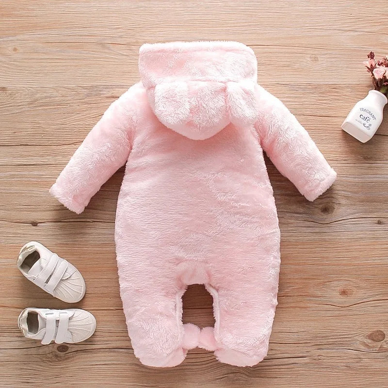 Combinaison bébé automne-hiver peluche chaud - grenouillère cartoon chien/lapin 0-2 ans